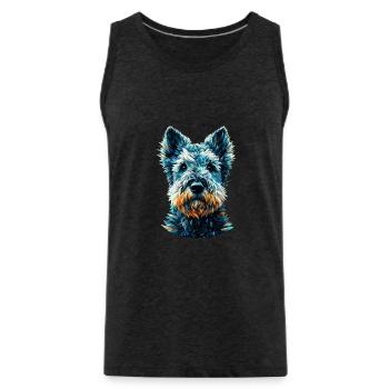 Polygon Art Kerry Blue Terrier Terriers - Männer Premium Bio Tank Top - Anthrazit - Vorne - Alexander (188cm)