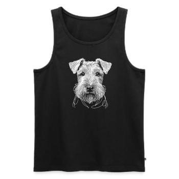 Line Art Lakeland Terrier Terriers Lakie - Débardeur bio Premium Homme - charbon - Devant - AI Model Male 185 dark (185cm)