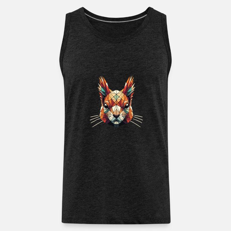Geometrische Kunst Rote Eichhörnchen Eichhörnchen - Männer Premium Bio Tank Top - Anthrazit