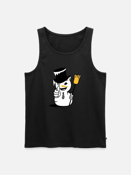 Cool snowman with thumbs up - Men's Premium Organic Tank Top - charcoal grey