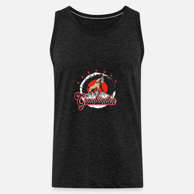 Graubünden Steinbock - Männer Premium Bio Tank Top - Anthrazit