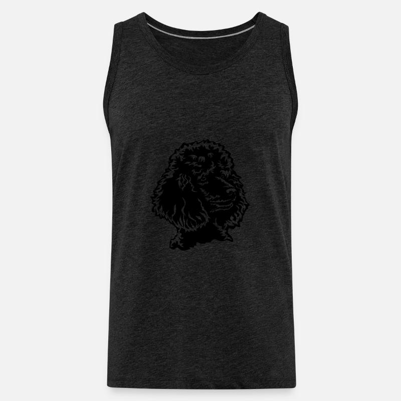 Pudel Kopf - Männer Premium Bio Tank Top - Anthrazit