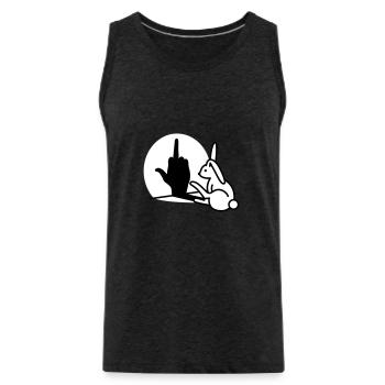 Kaninchen Schatten Hand FUCK OFF Mittelfinger Hase - Männer Premium Bio Tank Top - Anthrazit - Vorne - Alexander (188cm)