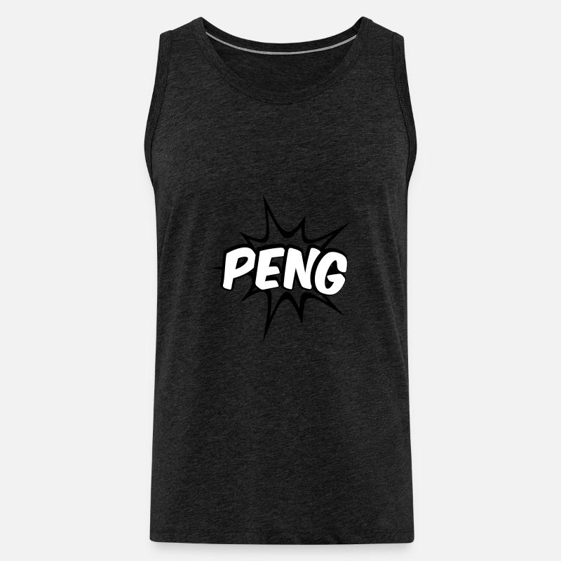 Peng Comic Design - Men's Premium Organic Tank Top - charcoal grey