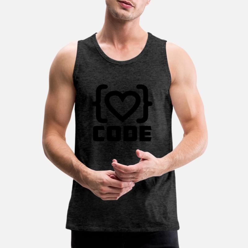 Herzprogrammierer Code Logo mit Text CODE Männer Premium Bio Tank Top