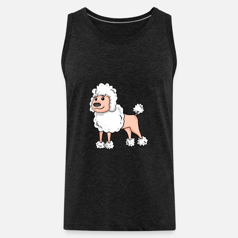 Pudel Weiß Hunderasse - Männer Premium Bio Tank Top - Anthrazit