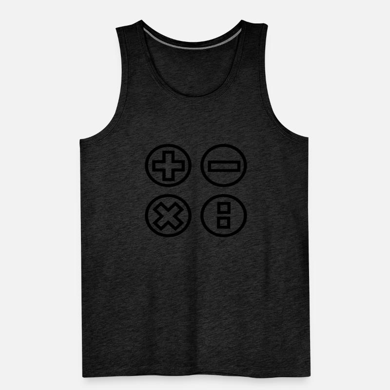 Calculate logo with four emblems shadow image Men's Premium Organic Tank Top