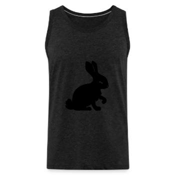 Image d’ombre de lapin année du lapin - Débardeur bio Premium Homme - charbon - Devant - Alexander (188cm)