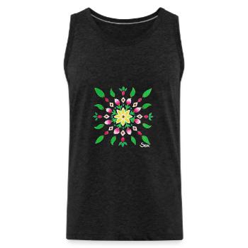 BlumenMandala Frühling - Sonja Ariel von Staden - Männer Premium Bio Tank Top - Anthrazit - Vorne - Alexander (188cm)