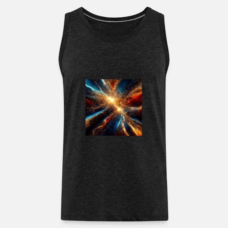 Kosmische Explosionsfarben - Männer Premium Bio Tank Top - Anthrazit