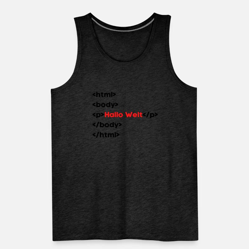 Hallo Welt HTML – Lustiges Programmierer & Coding  Männer Premium Bio Tank Top