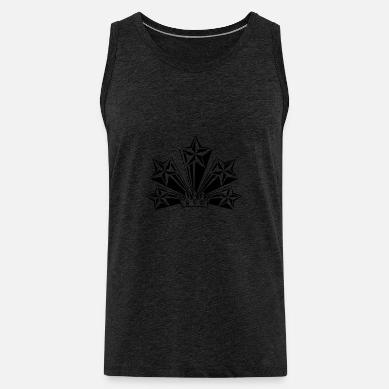 Transparente Krone mit vier großen Sternen - Männer Premium Bio Tank Top - Anthrazit