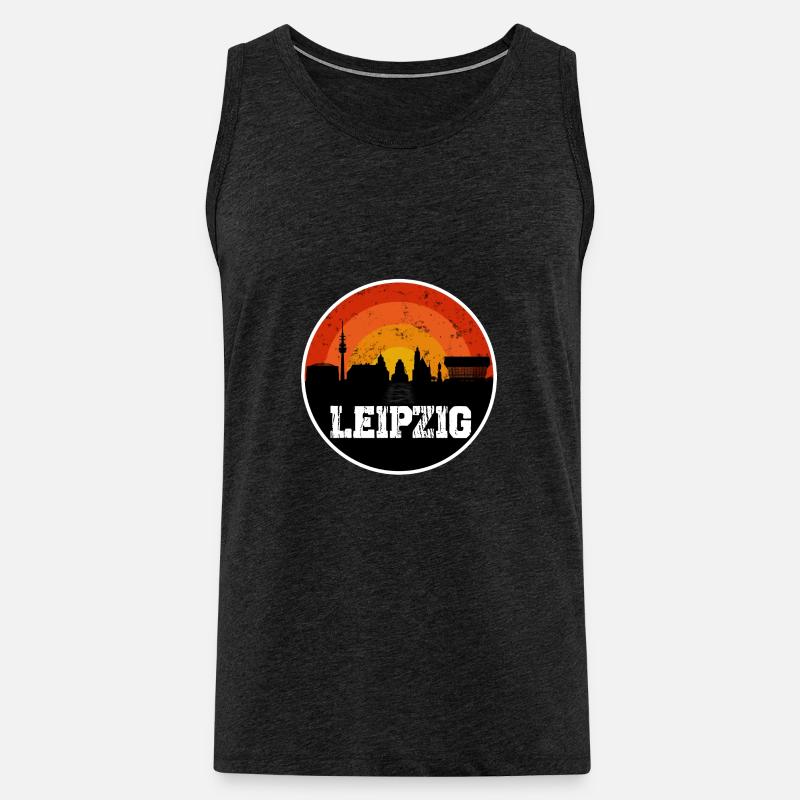 Leipzig Skyline - Männer Premium Bio Tank Top - Anthrazit