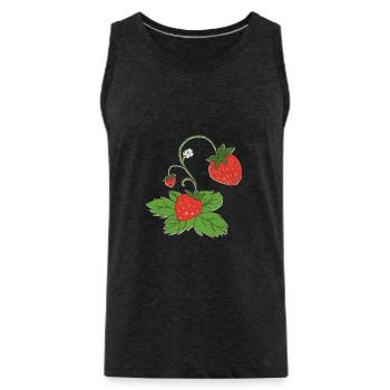 erdbeerpflanze impressionismus - Männer Premium Bio Tank Top - Anthrazit - Vorne - Alexander (188cm)