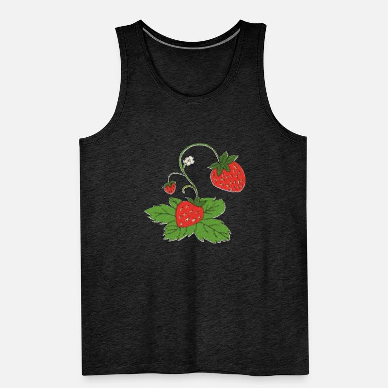 erdbeerpflanze impressionismus Männer Premium Bio Tank Top