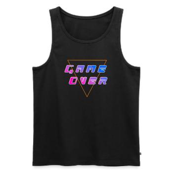 GameOver - Débardeur bio Premium Homme - charbon - Devant - AI Model Male 185 dark (185cm)