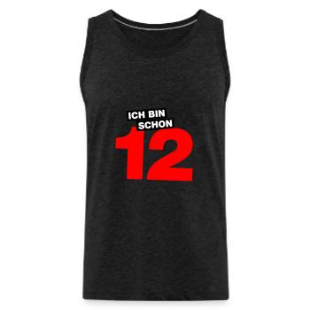 Ich bin schon 12 - Männer Premium Bio Tank Top - Anthrazit - Vorne - AI Model Male 185 dark (185cm)