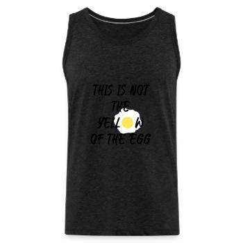 This is not the yellow of the egg - Männer Premium Bio Tank Top - Anthrazit - Vorne - AI Model Male 185 dark (185cm)