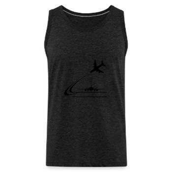 Landing of aircraft - Men's Premium Organic Tank Top - charcoal grey - Front - Alexander (188cm)
