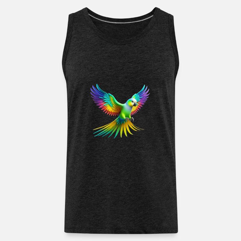 Regenbogensittich (02) - Männer Premium Bio Tank Top - Anthrazit