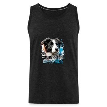 Border Collie chiot le plus intelligent chien cadeau - Débardeur bio Premium Homme - charbon - Devant - AI Model Male 185 dark (185cm)