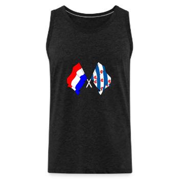 Flag of the Netherlands, Friesland crossed - Men's Premium Organic Tank Top - charcoal grey - Front - Alexander (188cm)