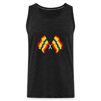 Two flags of the province of Overijssel - Men's Premium Organic Tank Top - charcoal grey - Front - Alexander (188cm)