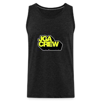 Bachelor Party Crew 3D - Men's Premium Organic Tank Top - charcoal grey - Front - AI Model Male 185 dark (185cm)