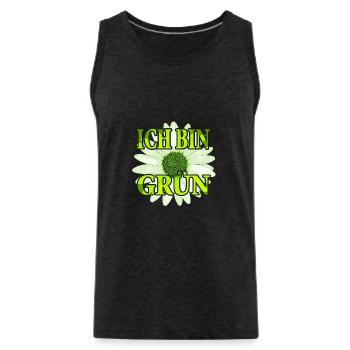 ich bin Grün - Margarite Blume - Männer Premium Bio Tank Top - Anthrazit - Vorne - AI Model Male 185 dark (185cm)