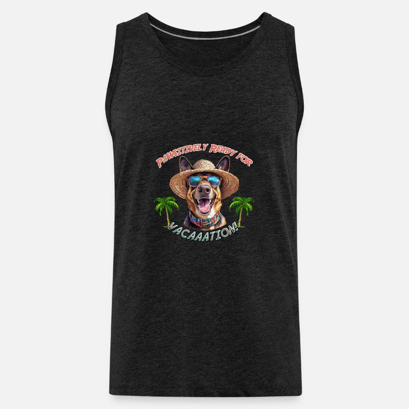 Schäferhund im Sommerlook: Pawsitively Ready - Männer Premium Bio Tank Top - Anthrazit
