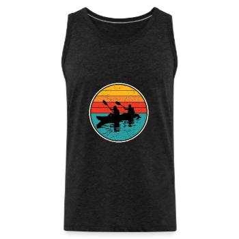 Sunset Kayak Duo Circle - Men's Premium Organic Tank Top - charcoal grey - Front - Alexander (188cm)