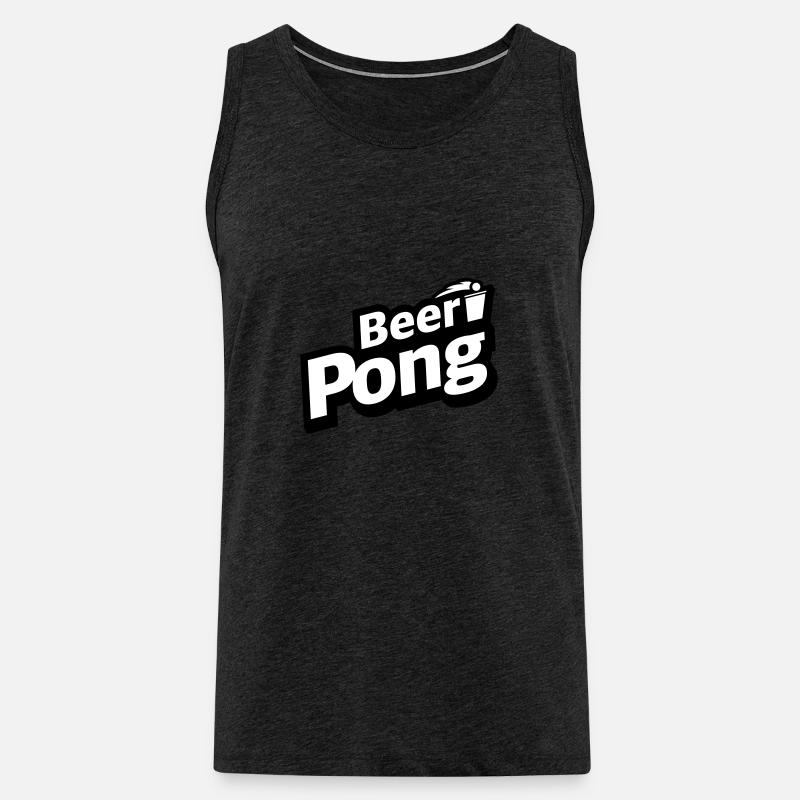 Beer Pong Logo mit Becher - Männer Premium Bio Tank Top - Anthrazit