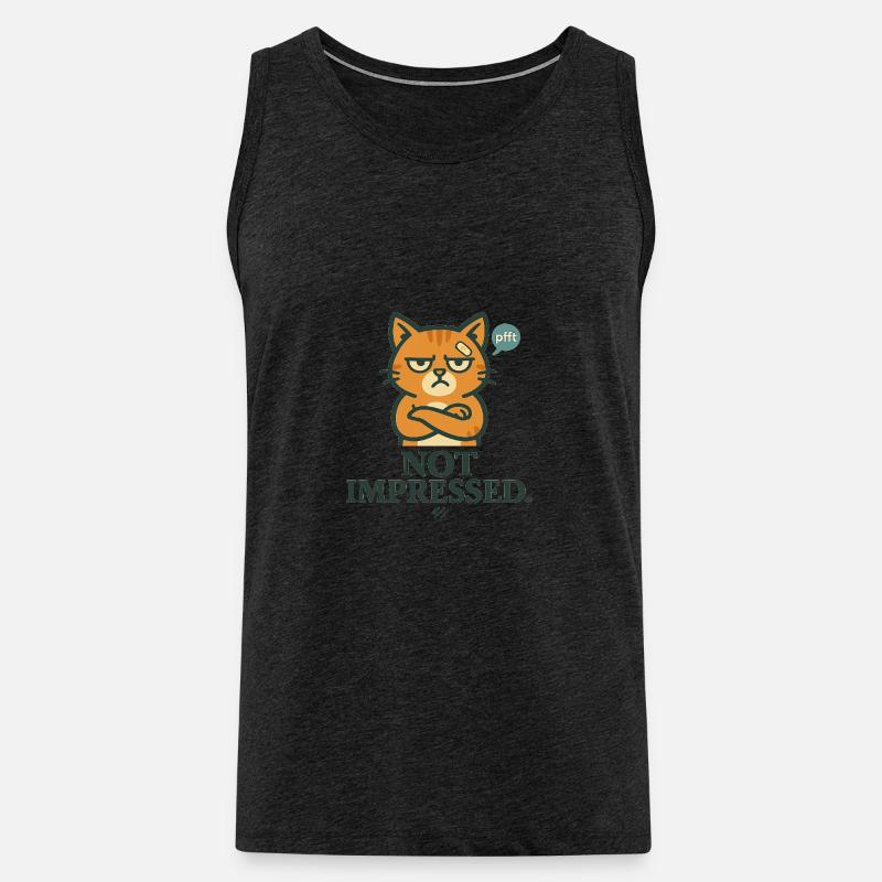 Not Impressed – Grumpy-Katze - Männer Premium Bio Tank Top - Anthrazit