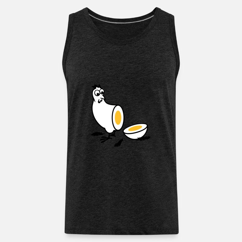 Huhn oder Ei - Männer Premium Bio Tank Top - Anthrazit