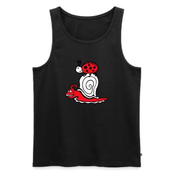 Schnecke 2 Freunde Marienkäfer schnell Team süß - Männer Premium Bio Tank Top - Anthrazit - Vorne - Alexander (188cm)