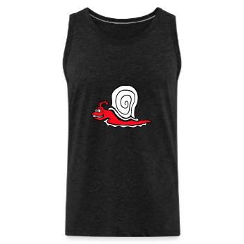 Escargot Fast Crawl Drôle Dessin animé Frénésie - Débardeur bio Premium Homme - charbon - Devant - Alexander (188cm)