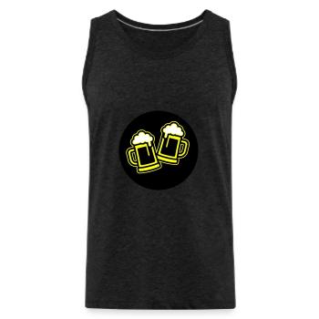 Bier Anstoßen Symbol Bierkrug - Männer Premium Bio Tank Top - Anthrazit - Vorne - AI Model Male 185 dark (185cm)