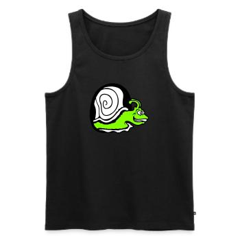 escargot regarde trou mur trou de souris drôle idiot - Débardeur bio Premium Homme - charbon - Devant - Alexander (188cm)