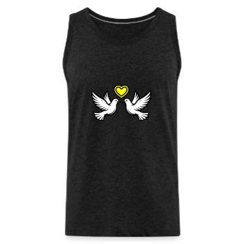 Wedding Dove Couple Couple Heart - Men's Premium Organic Tank Top - charcoal grey - Front - AI Model Male 185 dark (185cm)