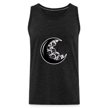 Floral Moon Phase Illustration - Men's Premium Organic Tank Top - charcoal grey - Front - Alexander (188cm)