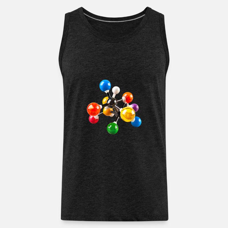 Bunte Molekülstruktur Muster - Männer Premium Bio Tank Top - Anthrazit