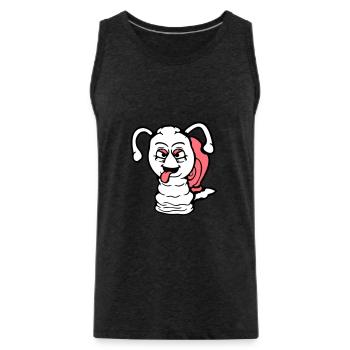 Schnecke frech Zunge rausstrecken böse klein cool - Männer Premium Bio Tank Top - Anthrazit - Vorne - AI Model Male 185 dark (185cm)