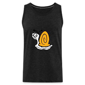 Schnecke ängstlich unsicher nach hinten gucken süß - Männer Premium Bio Tank Top - Anthrazit - Vorne - AI Model Male 185 dark (185cm)