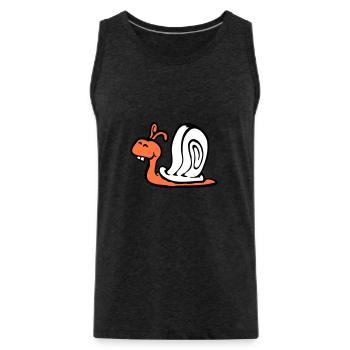 Schnecke Hasenzähne niedlich süß glücklich lustig - Männer Premium Bio Tank Top - Anthrazit - Vorne - AI Model Male 185 dark (185cm)