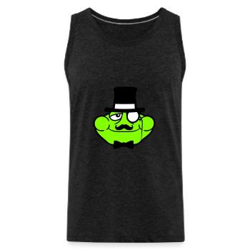 Mr Frog Sir Mr. Rich Monocle Glasses Top Hat - Men's Premium Organic Tank Top - charcoal grey - Front - Alexander (188cm)