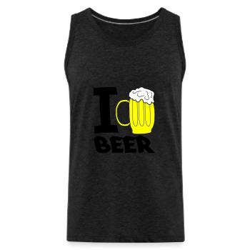 Yellow Beer Mug Sketch - Men's Premium Organic Tank Top - charcoal grey - Front - AI Model Male 185 dark (185cm)