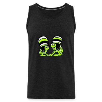 2 Frogs Reggae Music Rasta Hair Hat Jamaica - Men's Premium Organic Tank Top - charcoal grey - Front - Alexander (188cm)