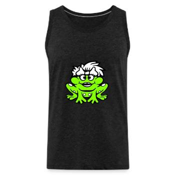 Frosch Frau Hübsch Kröte Lustig Weiblich Mädchen - Männer Premium Bio Tank Top - Anthrazit - Vorne - AI Model Male 185 dark (185cm)