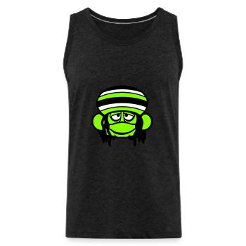 Frog Reggae Music Rasta Hair Hat Jamaica Fun - Men's Premium Organic Tank Top - charcoal grey - Front - Alexander (188cm)