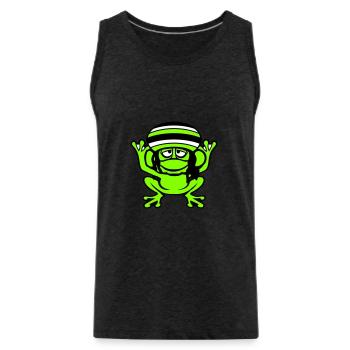 Frog Reggae Music Rasta Hair Hat Jamaica Fun - Men's Premium Organic Tank Top - charcoal grey - Front - Alexander (188cm)